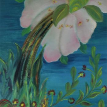 Painting titled "FIORE ASTRATTO" by Saviezza, Original Artwork, Oil
