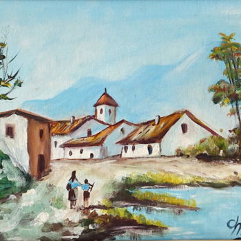 Картина под названием "paisaje-rural.jpg" - Antonio Muñoz Rodríguez, Подлинное произведение искусства, Масло
