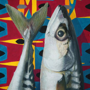 Pintura intitulada "Pescados en posición" por Antonio Abril, Obras de arte originais, Guache