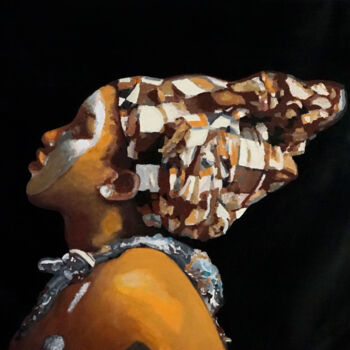 Pintura titulada "Mujer africana" por Antonio Abril, Obra de arte original, Oleo