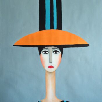 Peinture intitulée "Mujer con camisa a…" par Antonio Abril, Œuvre d'art originale, Huile