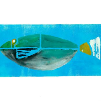 Painting titled "Fish 1" by Antonio Abril, Original Artwork, Tempera