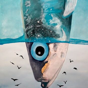 "Pez explorador" başlıklı Tablo Antonio Abril tarafından, Orijinal sanat, Zamklı boya