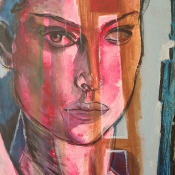 Painting titled "NatAli PORTMAN and…" by Almodovar Antonio, Original Artwork, Oil Mounted on Wood Stretcher frame