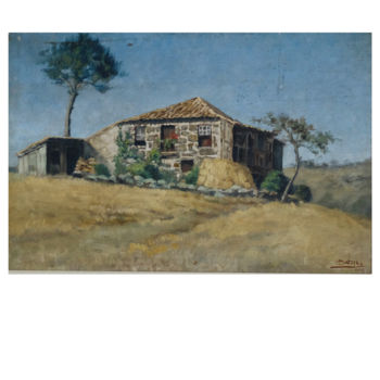 Painting titled "O Monte" by António Batalha, Original Artwork, Oil