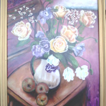 Pittura intitolato "rose per te'" da Antonio Cariola, Opera d'arte originale