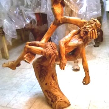 Sculpture titled "Pietà.jpg" by Antonio D'Abramo, Original Artwork, Wood