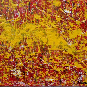 Peinture intitulée "Amarillo sobre rojo" par Antonio Doreste, Œuvre d'art originale, Autre