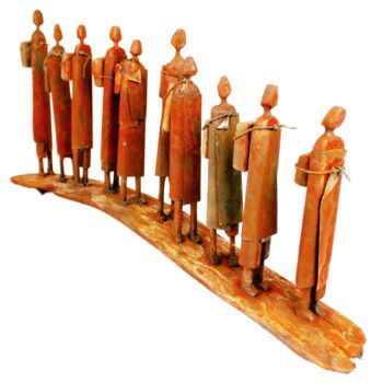 Sculpture titled "NOMADAS" by Antonio Martinez Ruiz, Original Artwork, Wood