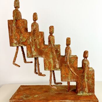 Sculpture titled "escalera" by Antonio Martinez Ruiz, Original Artwork, Wood