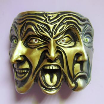 Escultura titulada "Wall mask fantasy d…" por Antonio Mayer, Obra de arte original, Yeso