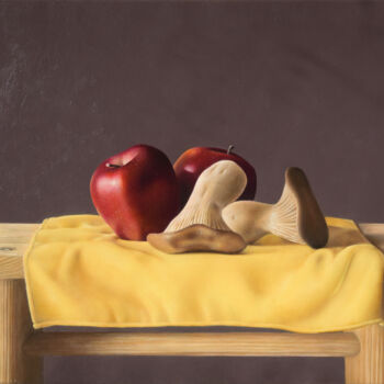Painting titled "Still life" by Antonio Nasuto, Original Artwork, Oil Mounted on Wood Stretcher frame