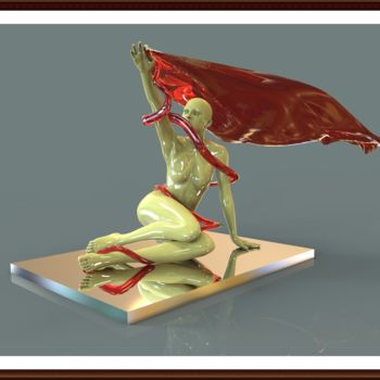 Arte digitale intitolato "serpe rossa" da Antonio Rafanelli, Opera d'arte originale, Modellazione 3D