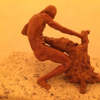 Escultura titulada "vince-in-bono-malum…" por Antonio Rodríguez Medrano, Obra de arte original, Fundición