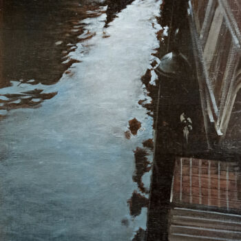 Painting titled "Under the Bridge of…" by Antonio Sgarbossa, Original Artwork, Oil Mounted on Wood Panel