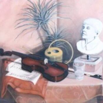 Pittura intitolato "Stillleben mit Geig…" da Antonio Sirangelo, Opera d'arte originale, Olio