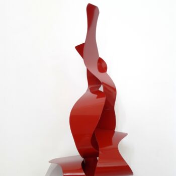 Sculpture titled "Chama Vermelha" by Antonio Spinosa, Original Artwork, Metals