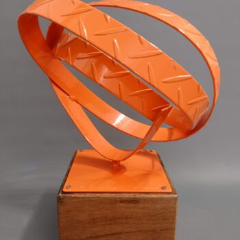 Escultura titulada "Fita Laranja com ba…" por Antonio Spinosa, Obra de arte original, Metales
