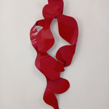 Escultura titulada "Ondas Vermelhas III" por Antonio Spinosa, Obra de arte original, Metales