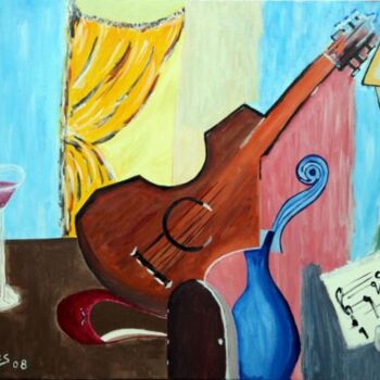 Painting titled "Músico II" by Antonio Tavares, Original Artwork