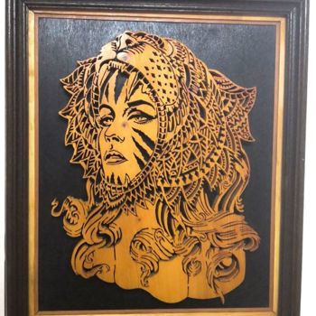 设计 标题为“Tiger Woman” 由Zaglio, 原创艺术品, 木