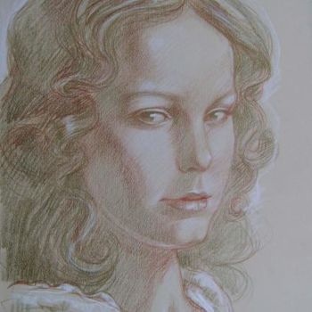 「ritratto femminile…」というタイトルの絵画 Antonio Benfenatiによって, オリジナルのアートワーク, オイル