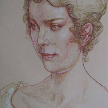 Painting titled "ritratto femminile…" by Antonio Benfenati, Original Artwork, Oil