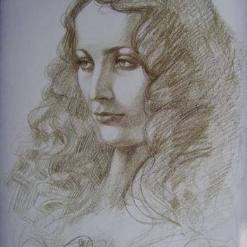 「donna con chioma fl…」というタイトルの絵画 Antonio Benfenatiによって, オリジナルのアートワーク, その他