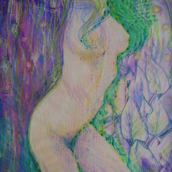 Malerei mit dem Titel "figura femminile" von Antonio Benfenati, Original-Kunstwerk, Öl