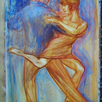 Painting titled "tango-abrazo de pie…" by Antonio Benfenati, Original Artwork