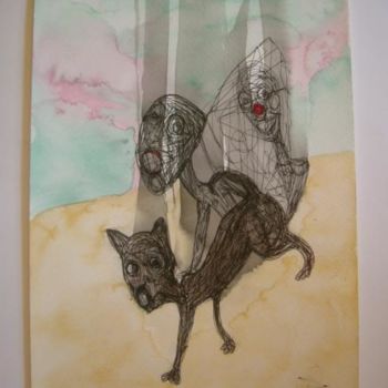 Drawing titled "cats" by Antonio Cabrera, Original Artwork