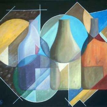 Painting titled "Litros Geometricos" by J.A, Original Artwork, Oil