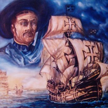 Painting titled "Descobrimentos Port…" by Antonio Guimaraes Santos, Original Artwork