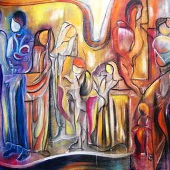 Painting titled "Velhos tempos" by Antonio Guimaraes Santos, Original Artwork, Oil