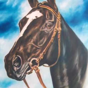 Painting titled "Cavalo Lusitano" by Antonio Guimaraes Santos, Original Artwork