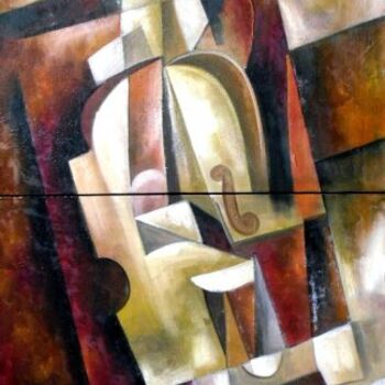 Painting titled "Homenagem (diptico)" by Antonio Guimaraes Santos, Original Artwork
