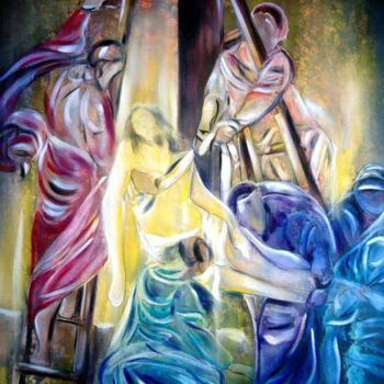 Peinture intitulée "Paixão de Cristo" par Antonio Guimaraes Santos, Œuvre d'art originale