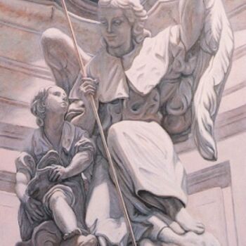 Pittura intitolato "arcangel st.rafael,…" da Antonio Pozo, Opera d'arte originale