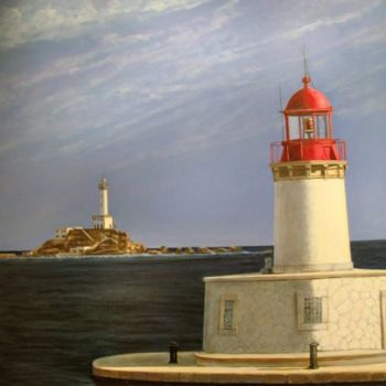 Картина под названием "entrada al puerto d…" - Antonio Pozo, Подлинное произведение искусства