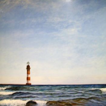 Painting titled "faro-imaginario" by Antonio Pozo, Original Artwork