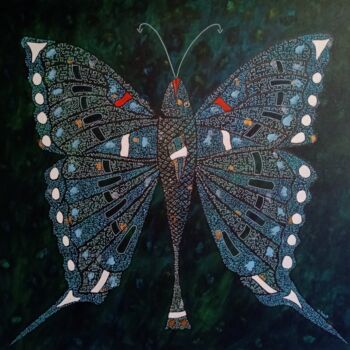 Peinture intitulée "Pesce farfalla" par Antonio Presti, Œuvre d'art originale, Acrylique