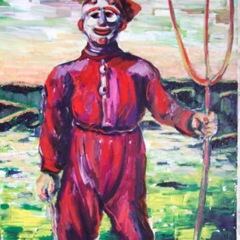 Painting titled "La figure du diable…" by Antonio Santos, Original Artwork