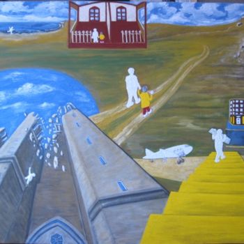 Pittura intitolato "Viagens inacabadas…" da Antonio Santos, Opera d'arte originale, Olio