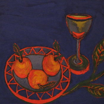 Pintura titulada "Composição prato co…" por Antonio Santos, Obra de arte original, Oleo