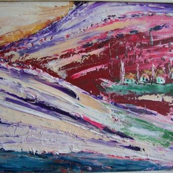 Painting titled "village de montagne" by Antonio Sclano, Original Artwork