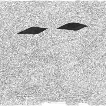 Рисунок под названием "Eyes" - Antonio Serrao, Подлинное произведение искусства, Шариковая ручка
