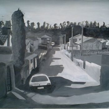 Painting titled "A minha rua" by Gabriel, Original Artwork, Oil