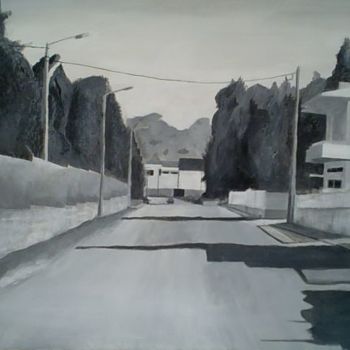 Painting titled "Uma rua" by Gabriel, Original Artwork, Oil
