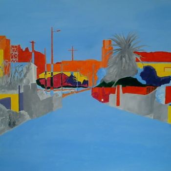 Pintura intitulada "Rua planificada" por Gabriel, Obras de arte originais, Óleo