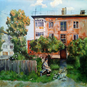 Painting titled "По Спартаковской" by Anton Kupriianov, Original Artwork, Oil